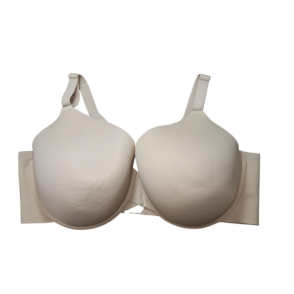 Cacique Bra Womens 46DDD Nude Beige T-Shirt Underwire Seamless Full Coverage